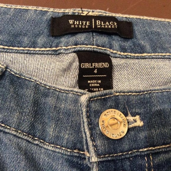 White House/Black Market Jewel-detail straight leg, low rise Jeans Women Size 4 - Picture 11 of 11